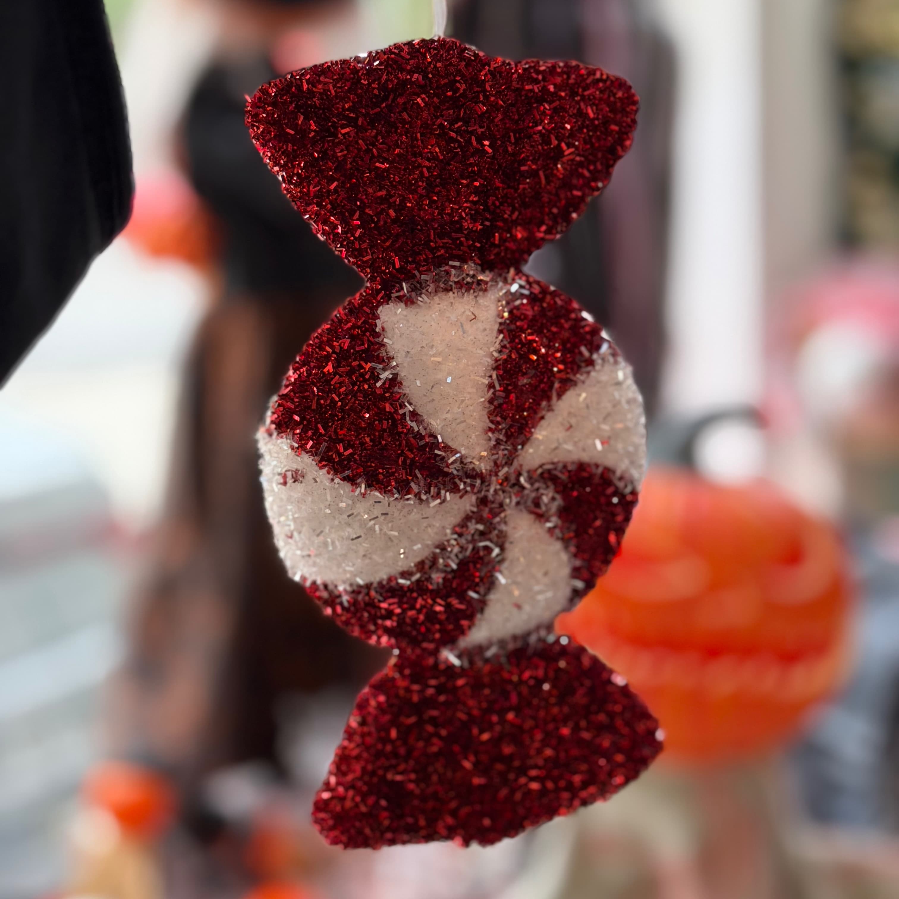Yılbaşı Ağaç Süsü Dekoratif Simli Şeker süs 25 cm