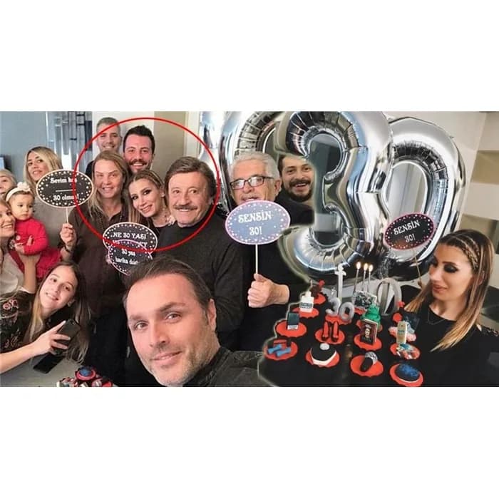 60 Yaş Temalı Altın Konuşma Balonu Seti