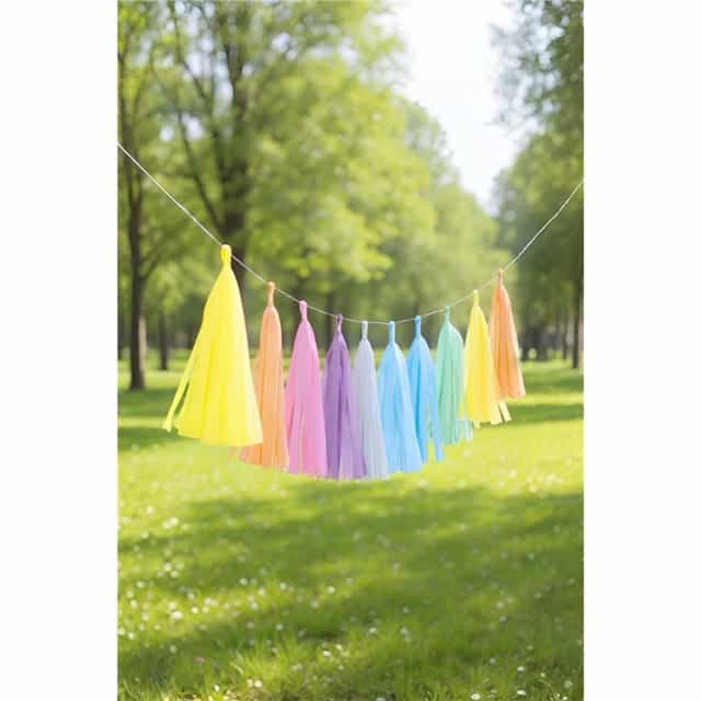 Amscan Gökkuşağı Pastel Renkler Püskül Garland