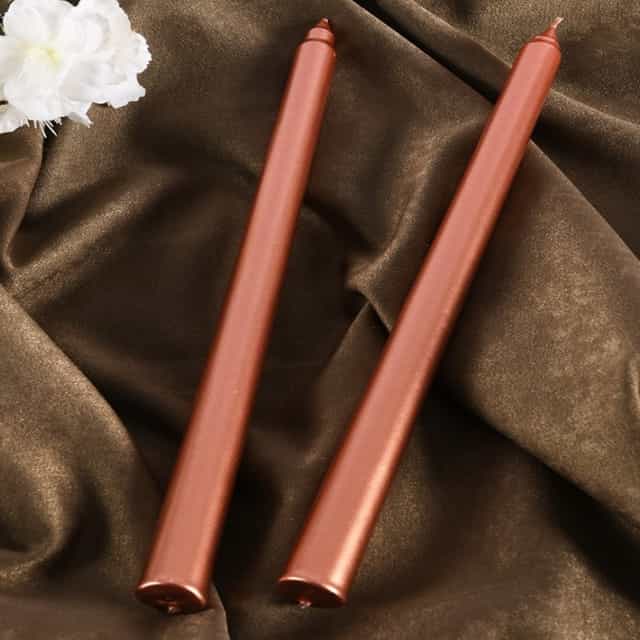 Bronz Renkli Şamdan Mum