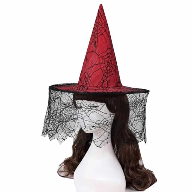 Cadılar Bayramı Kırmızı Cadı Şapka