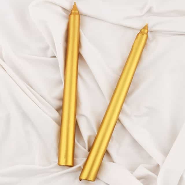 Gold Renkli Şamdan Mum