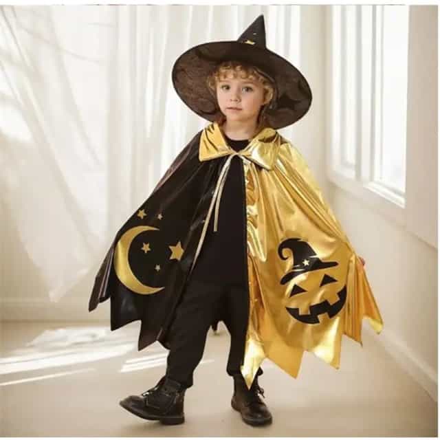 Halloween Cadı Şapkası Ve Pelerin Seti