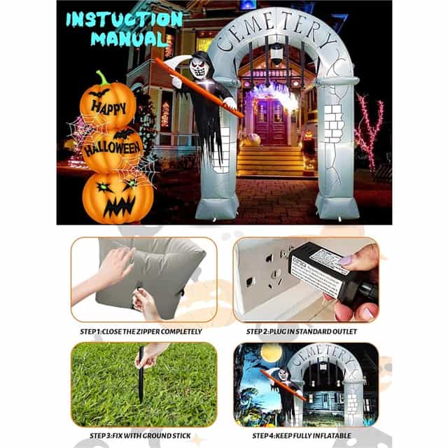 Halloween Şişme Mezar Girişi Işıklı