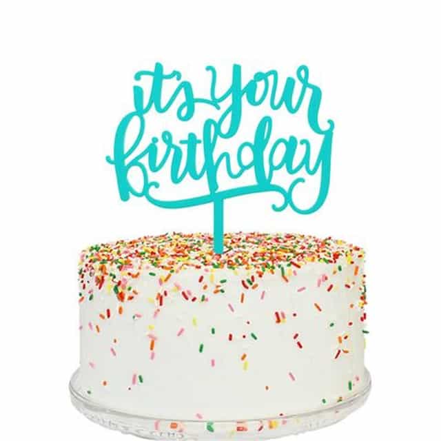 Happy Birthday Fuşya Pasta Süsü