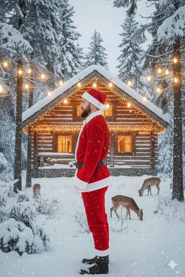 Yılbaşı Noel Baba Yetişkin-Battal Kostüm Takım