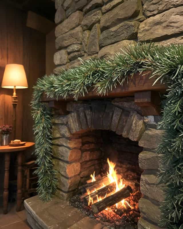 Yılbaşı Yeşil Çam Dalı Garland 250 cm 220 dallı