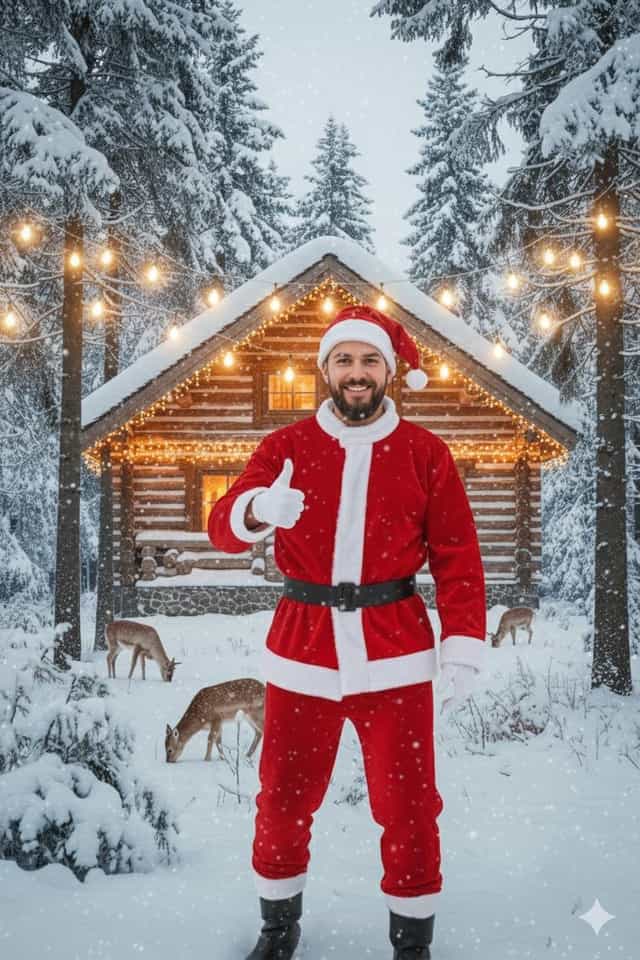 Yılbaşı Noel Baba Yetişkin-Battal Kostüm Takım