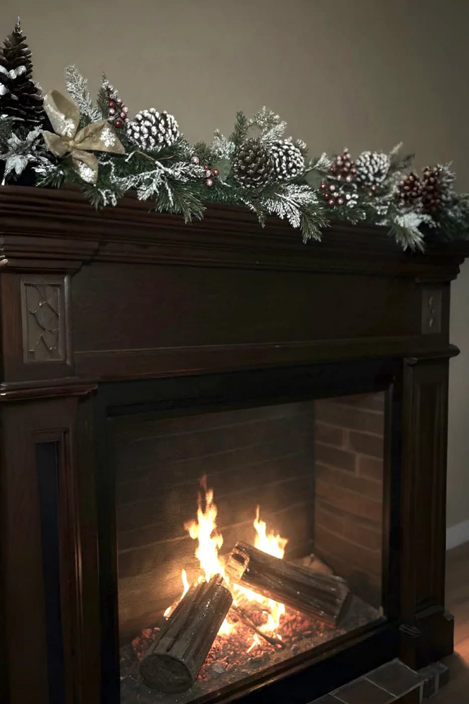 Yılbaşı Hazır Süslenmiş Karlı Garland Dekor 230 CM