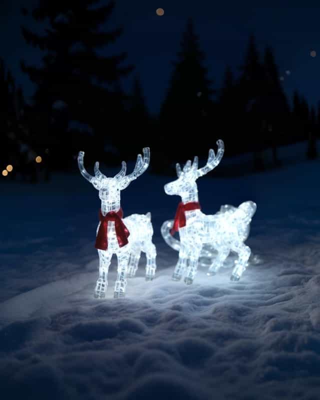 Yılbaşı Işıkllı Kızaklı 3 lÜ Geyik Seti 240 Led