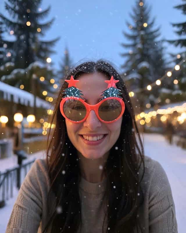 Yılbaşı Yeşil Kırmızı Çam Ağacı Parti Gözlük