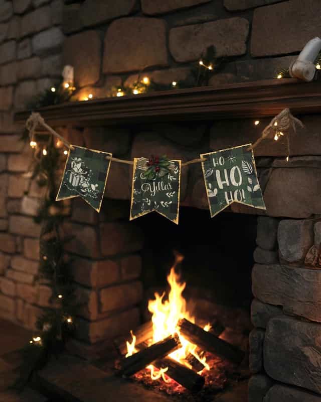 Ahşap Yılbası Şomine Asma Sus