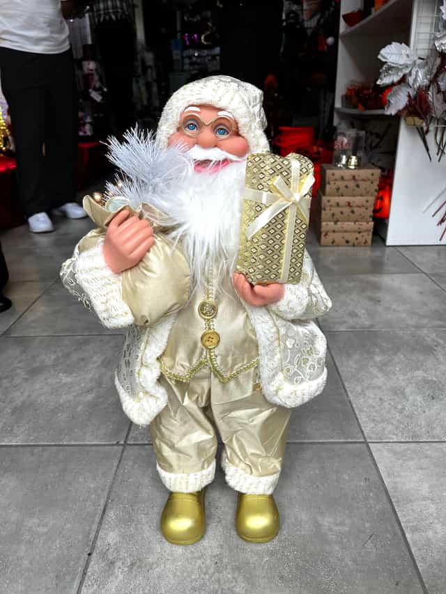 Yılbaşı Noel Baba Beyaz Altın 62 cm