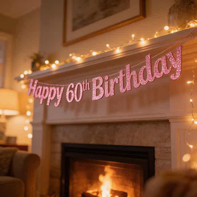 60 Yaş Temalı Happy Birthday Yazı
