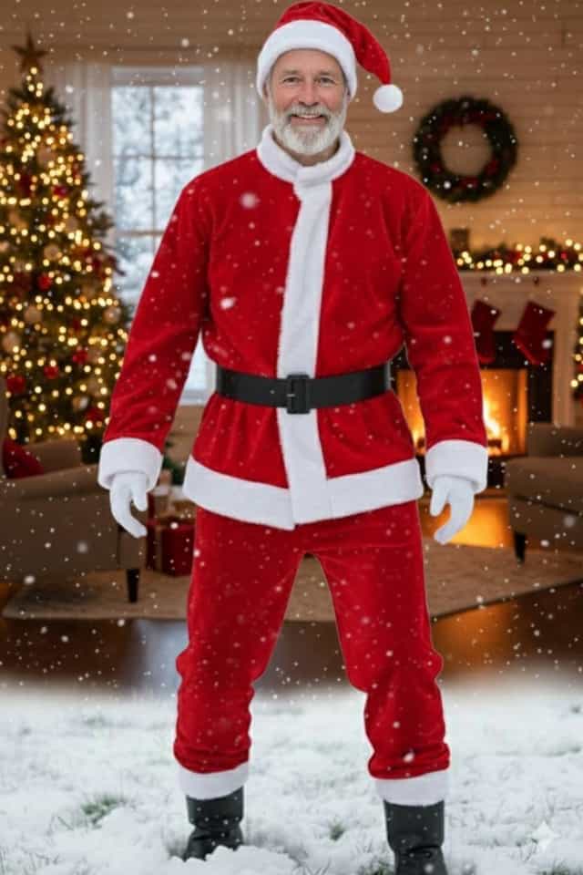 Yılbaşı Noel Baba Yetişkin-Battal Kostüm Takım