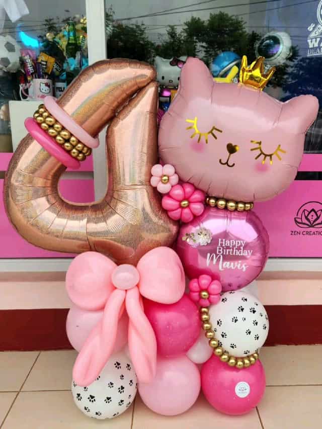 Sevimli Kedi Yaş Balon Aranjmanı