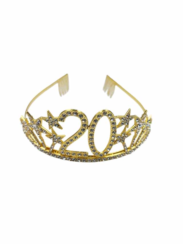 20 Yaş Taşlı Kristal Parti Tacı