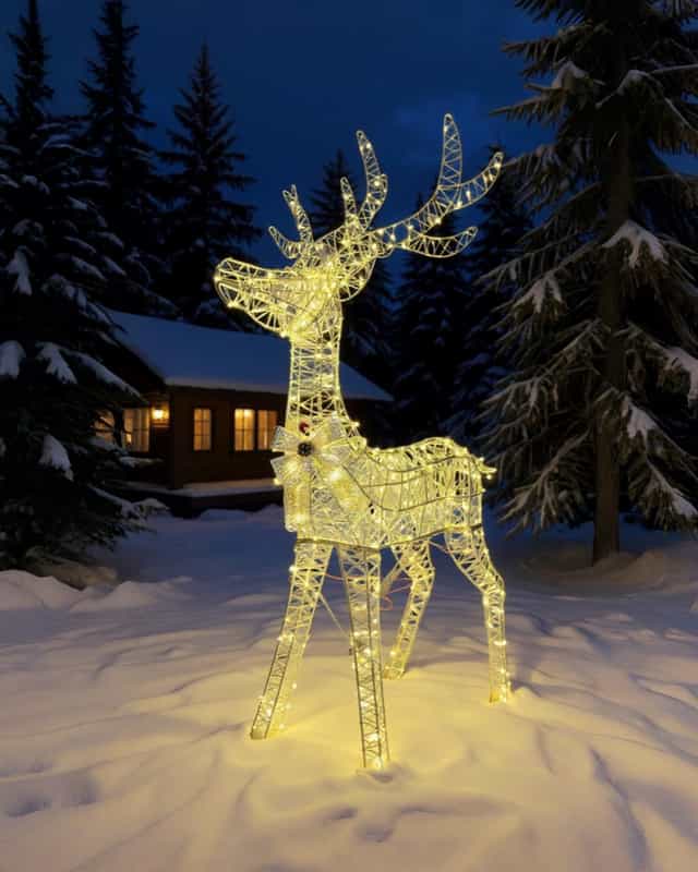 Yılbaşı Işıklı Led Geyik 640 LED – Beyaz & Gün Işığı 135 cm