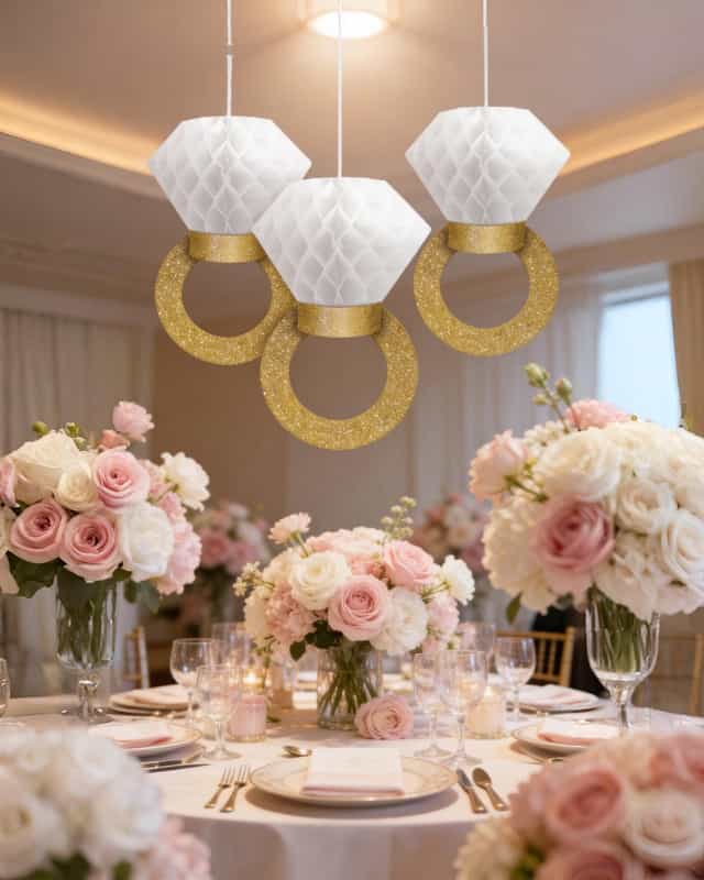 Pırlanta Yüzük Dekor Parti Süsü 3 lü Set