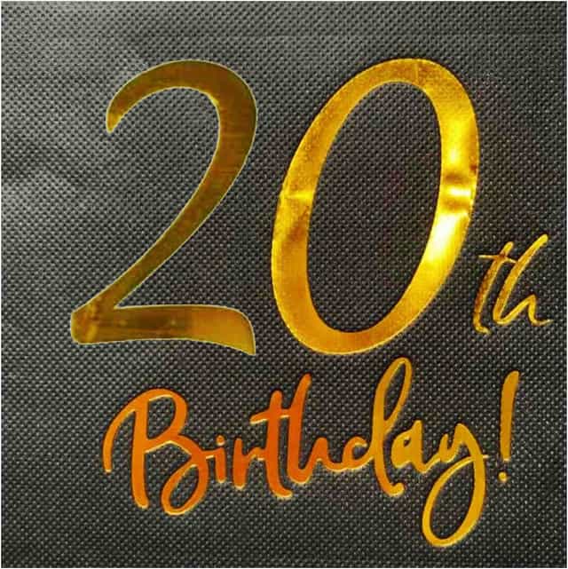 20 Yaş Baskılı Parti Peçetesi