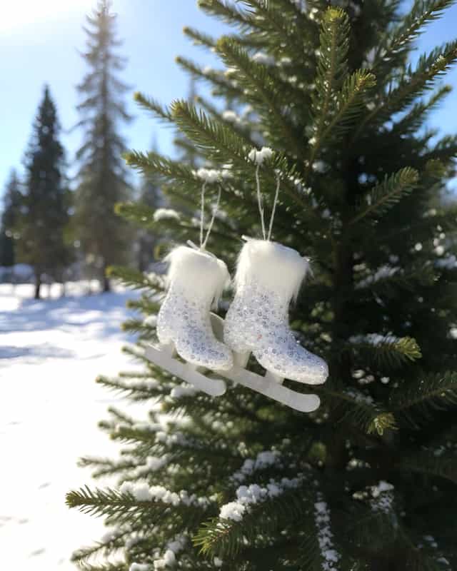 Yılbaşı Ağacı 3lü Paten Süs Beyaz