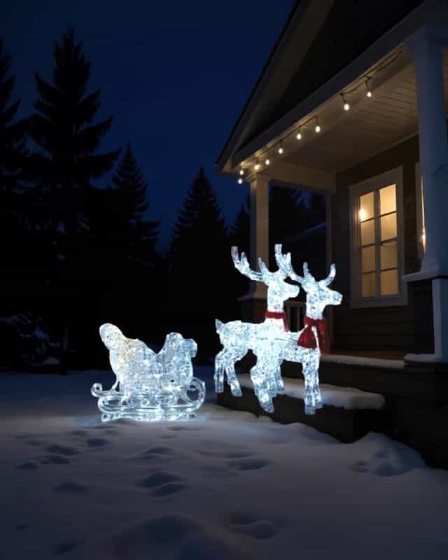 Yılbaşı Işıkllı Kızaklı 3 lÜ Geyik Seti 240 Led