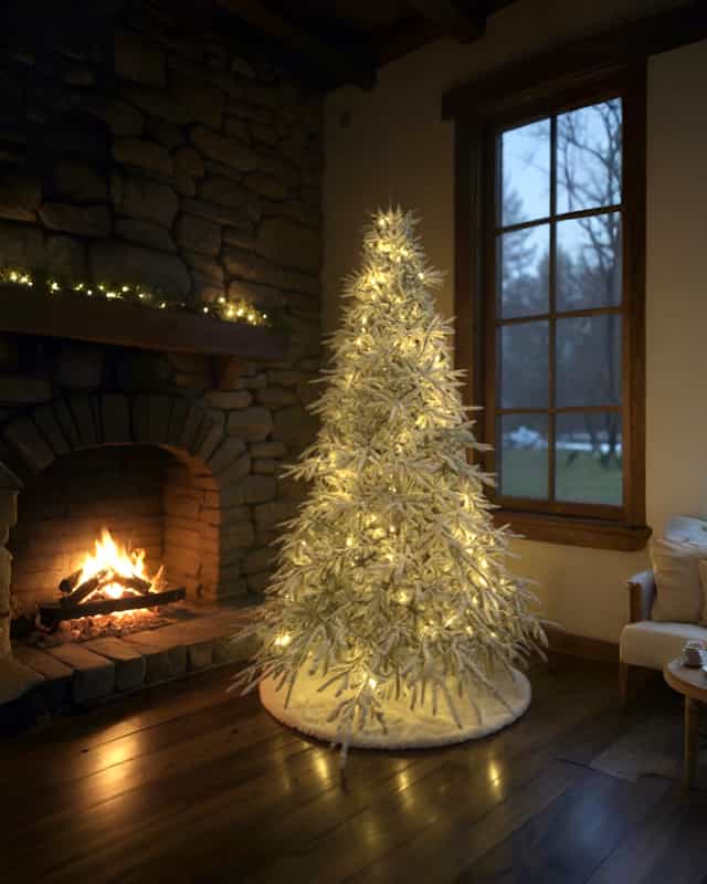 İthal Yılbaşı Ağacı Kendinden Karlı Ve led Işıklı 210 CM