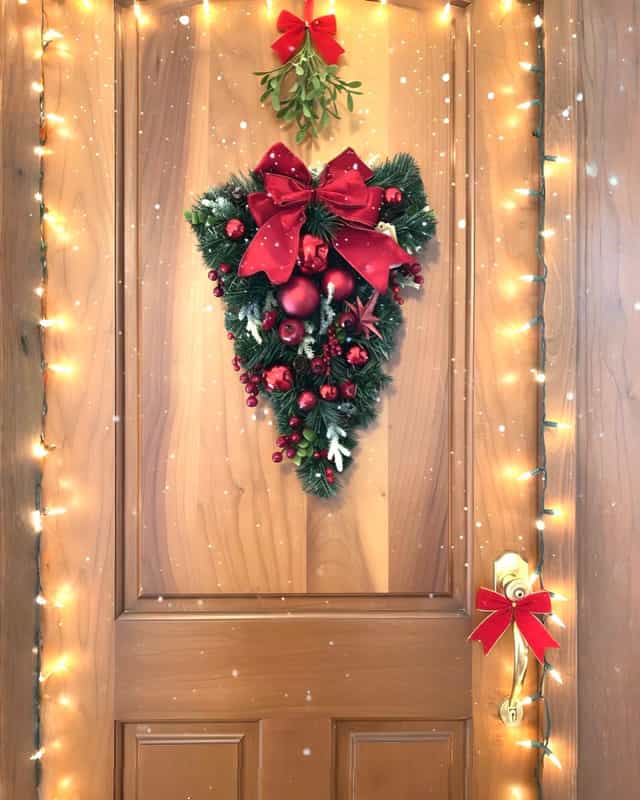 Kırmızı Renkli Yılbaşı Kapı Süsü