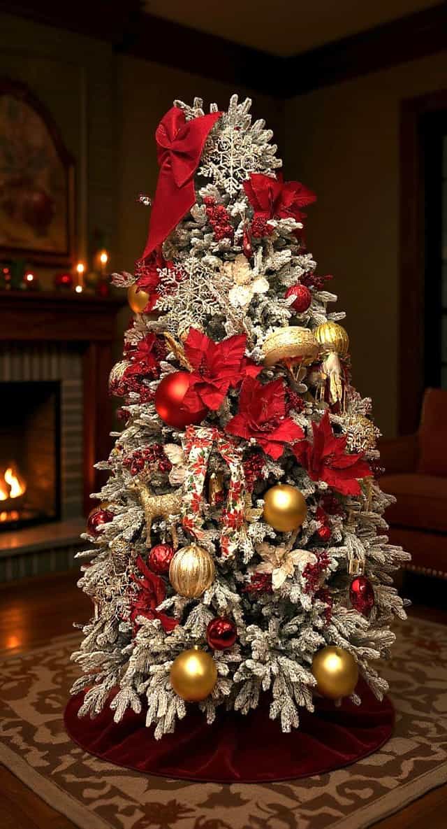 Yılbaşı Ağacı Kendinden Karlı Ve led Işıklı 240 CM