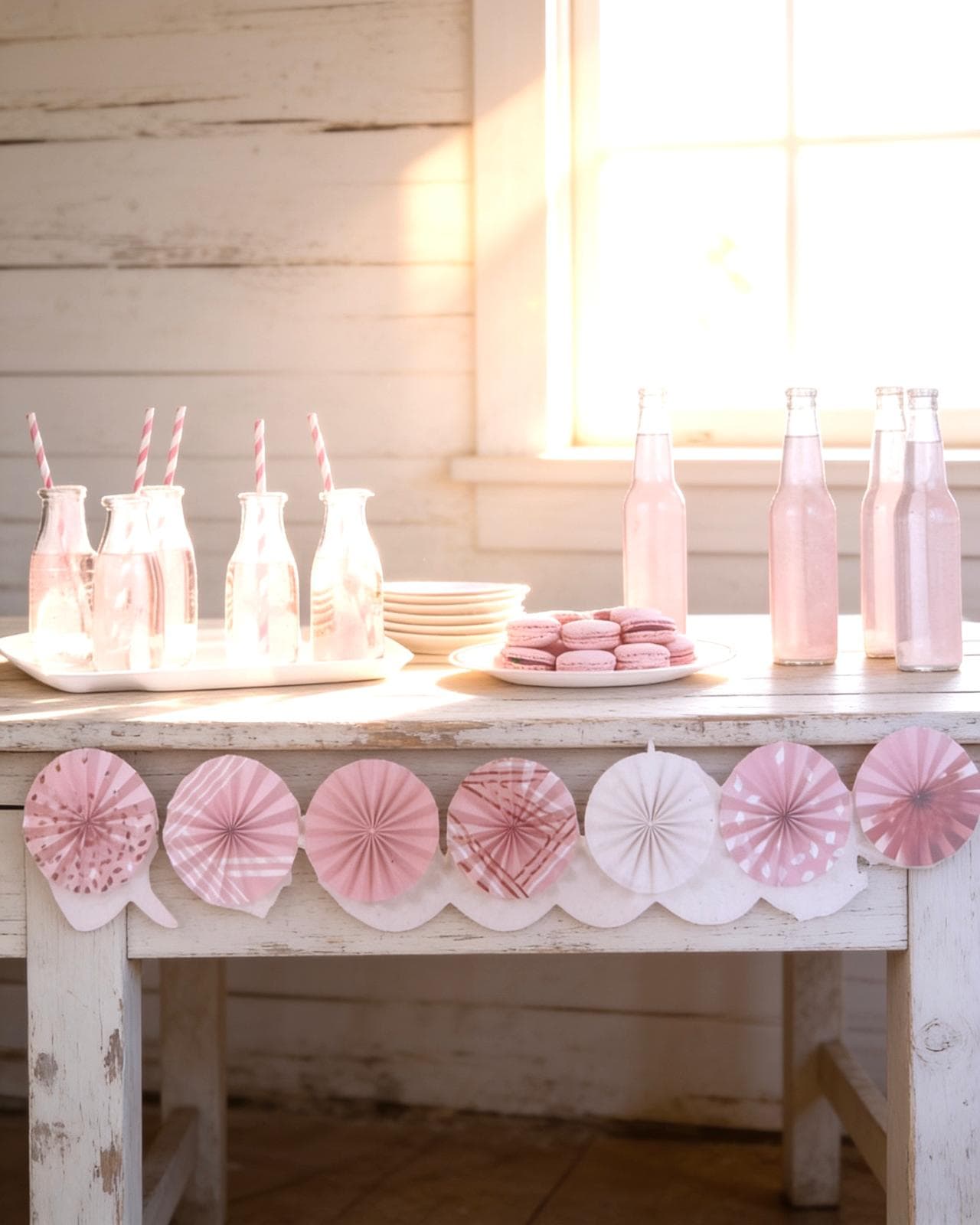Amscan Rose Gold Blush Yelpaze Dekor Garland