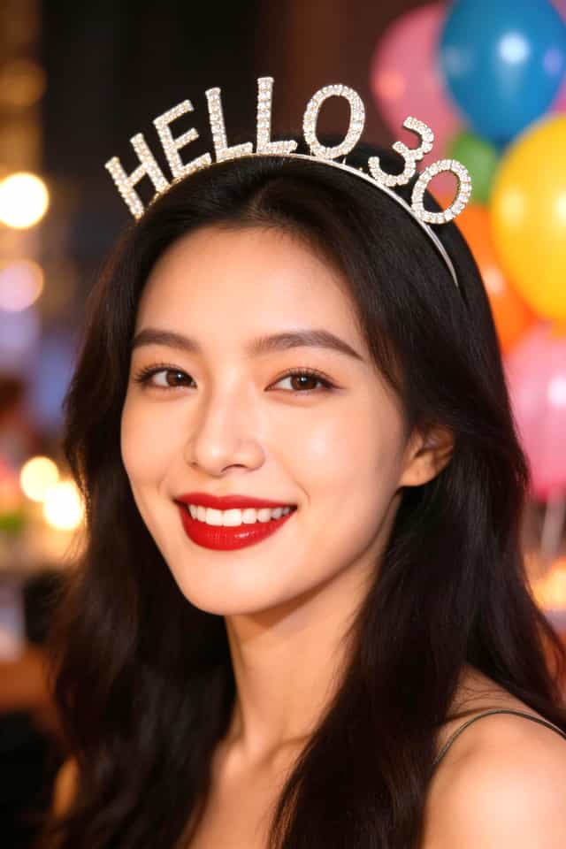 30 Yaş Gümüş Metal Taç