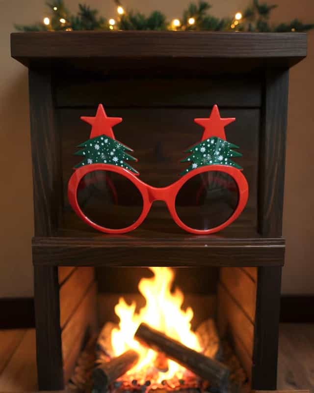 Yılbaşı Yeşil Kırmızı Çam Ağacı Parti Gözlük