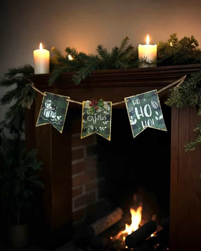 Ahşap Yılbası Şomine Asma Sus