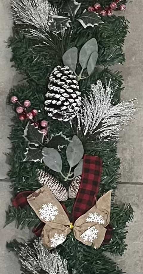 Yılbaşı Hazır Süslenmiş Karlı Garland Dekor 230 CM