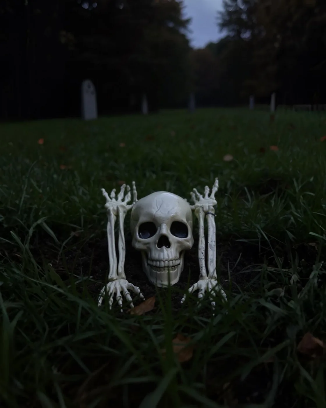 Halloween İskelet Kafası Ve Elleri Dekor Süs