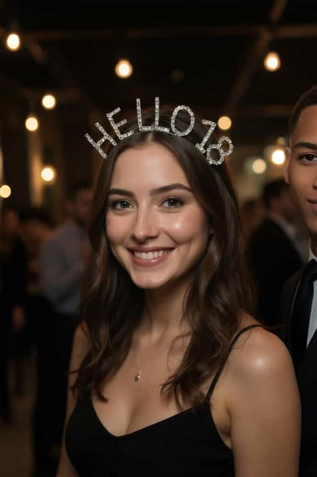 Hello 18 Kristal Taşlı Doğumgünü Parti Tacı