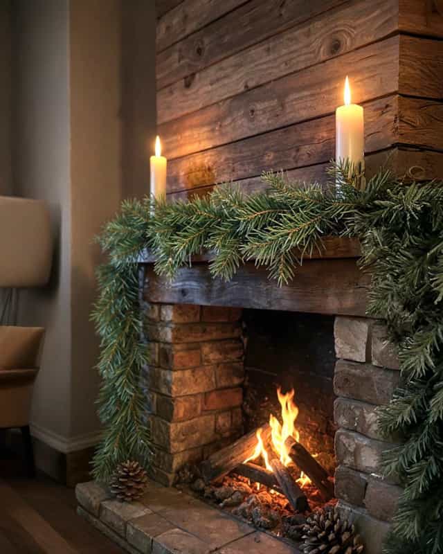 Yılbaşı Yeşil Çam Dalı Garland 250 cm 220 dallı