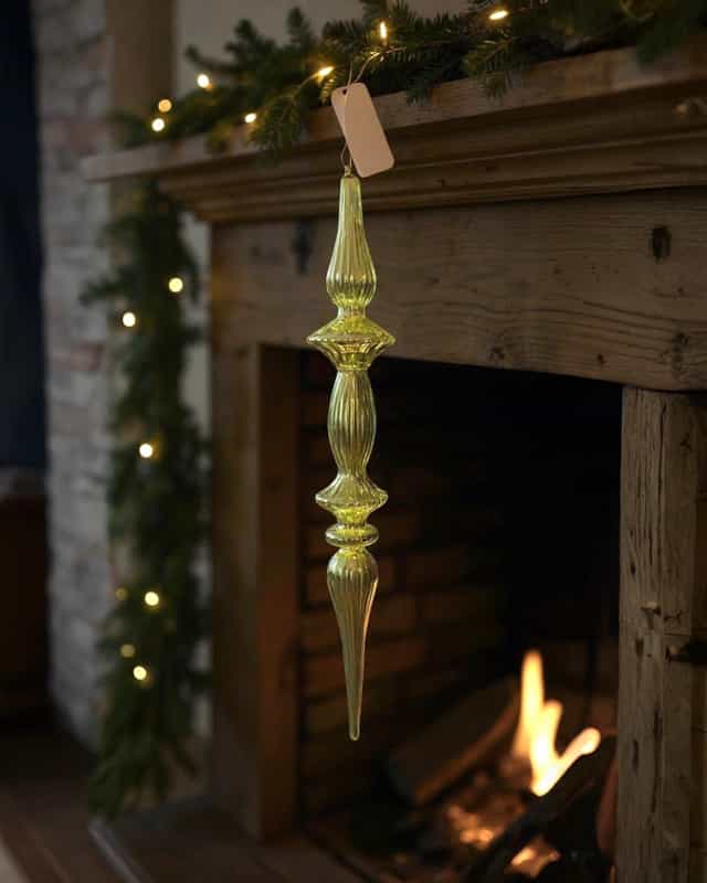 Yılbaşı Vintage Cam Topuz Süsü 30 CM