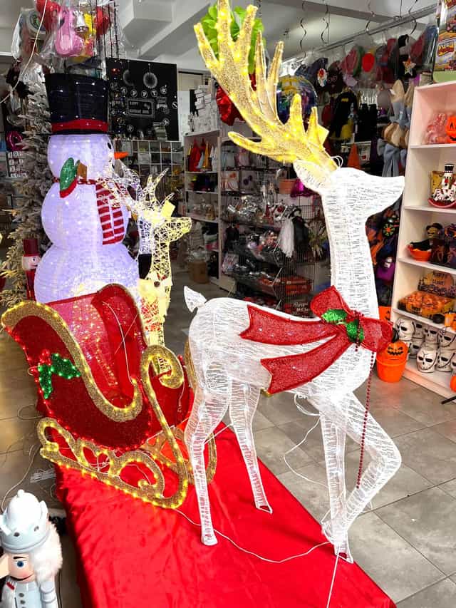 Yılbaşı Işıklı Kızaklı Geyik Dekor 175 cm