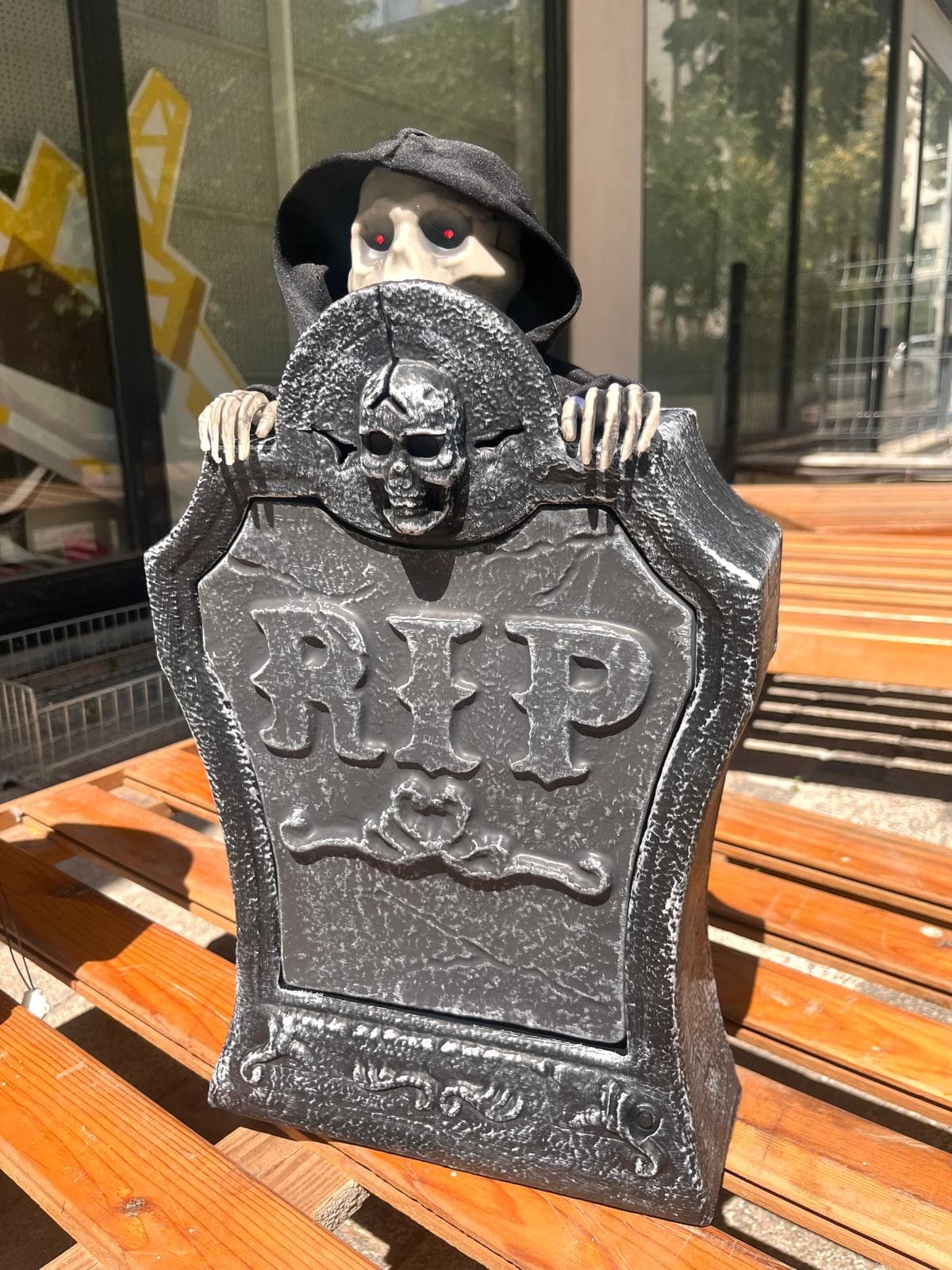 Hareketli Sensörlü Korku Mezarı | Müzikli IŞIKLI Halloween Dekoru