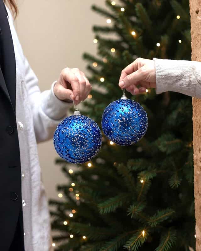 Yılbaşı Ağacı Parlement Mavisi 2 Li Top Süs 10 CM