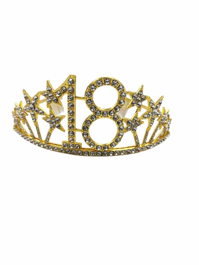 18 Yaş Taşlı Kristal Parti Tacı