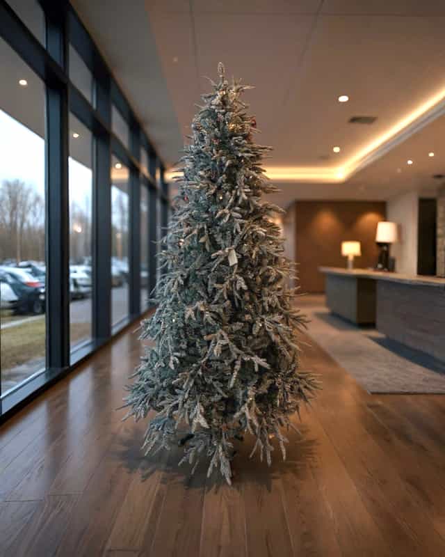 İthal Yılbaşı Ağacı Kendinden Karlı Ve led Işıklı 210 CM