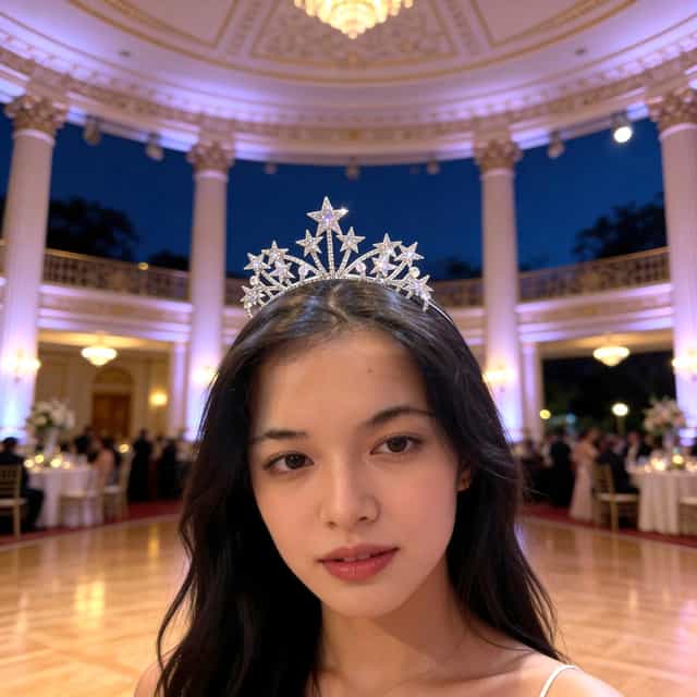 Kristal Taşlı Yıldızlı Metal Taç