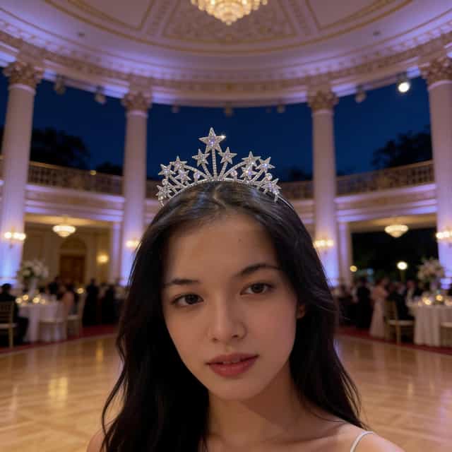 Kristal Taşlı Yıldızlı Metal Taç