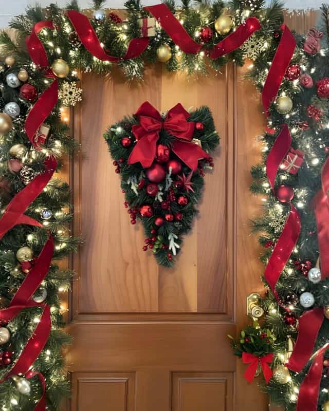 Yılbaşı Kırmızı Renkli Kapı Süsü