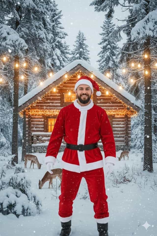 Yılbaşı Noel Baba Yetişkin-Battal Kostüm Takım