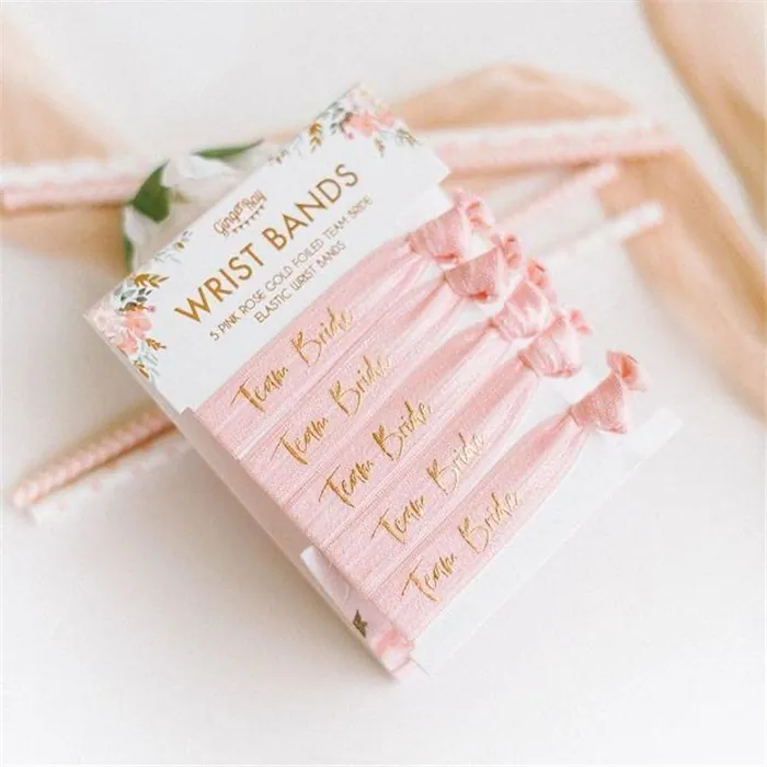 Ginger Ray Team Bride Pembe Bileklik 5'li