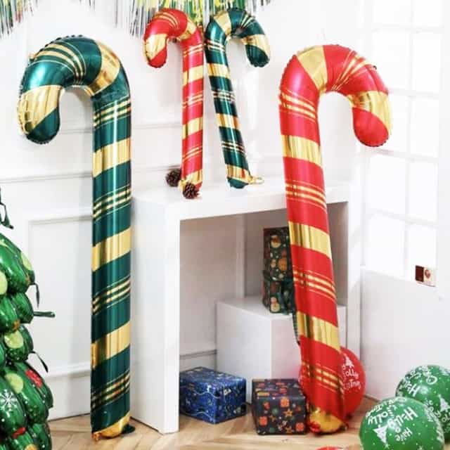 Kırmızı Baston Şeker Folyo Balon