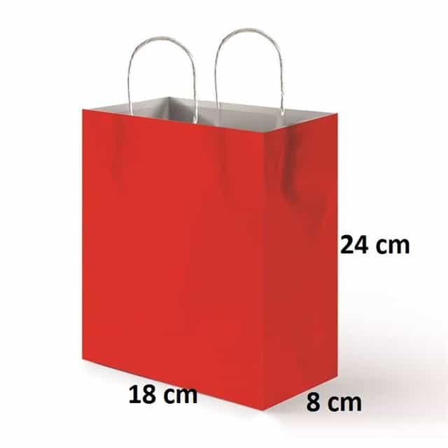 Kırmızı Kraft Parti Çantası